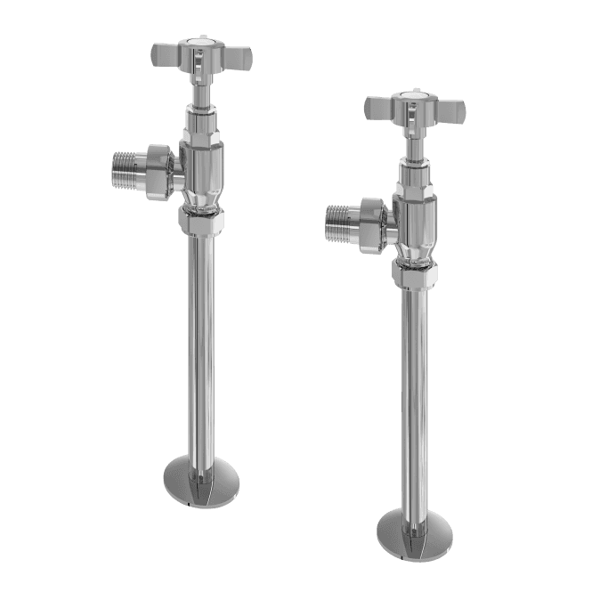 Eastbrook  Pair Of Traditional Radiator Valves & Tails Chrome   41.3009