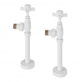Eastbrook Pair Of Traditional Radiator Valves & Tails Gloss White   41.0729