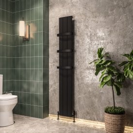 Eastbrook Peretti 1800mm x 280mm Aluminium Radiator Matt Black   86.0055