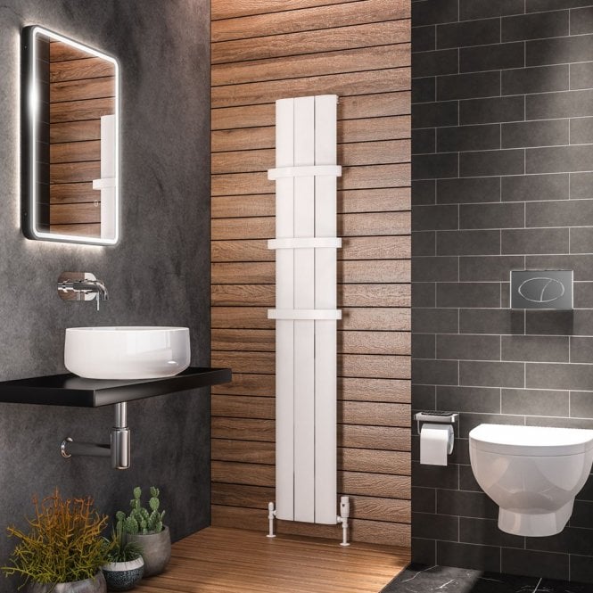 Eastbrook  Peretti 1800mm x 280mm Aluminium Radiator Matt White   86.0053