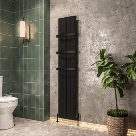 Eastbrook Peretti 1800mm x 375mm Aluminium Radiator Matt Black   86.0058