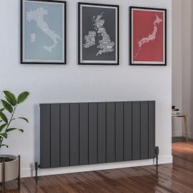 Eastbrook Peretti 600mm x 1230mm Aluminium Radiator Matt Anthracite   86.0075