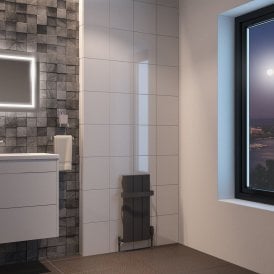 Eastbrook Peretti 600mm x 280mm Aluminium Radiator Matt Anthracite   86.0151