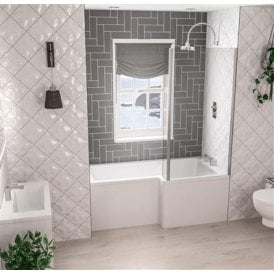 Eastbrook Portland 5mm L-Shaped 1700mm x 850mm x 700mm Right Hand 274 Litre Bath   42.0182
