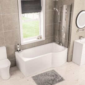 Eastbrook Portland 5mm P-Shaped 1500mm x 850mm x 750mm Right Hand 196 Litre Bath   42.0188
