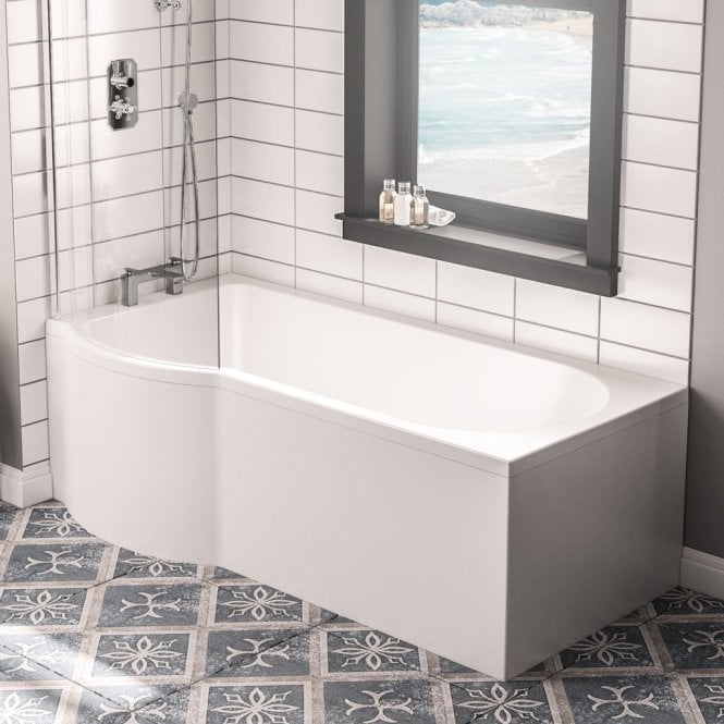 Eastbrook  Portland 5mm P Shaped 1600mm x 850mm x 700mm Left Hand 239 Litre Bath   42.0233