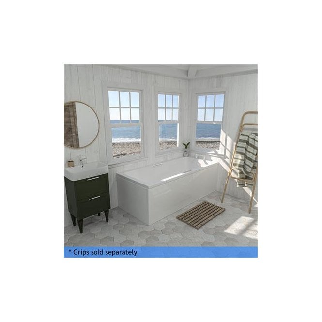 Eastbrook  Portland 5mm Single Ended Twin Grip 1675mm x 700mm 226 Litre Bath   42.0029