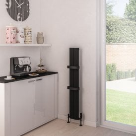 Eastbrook Preston 1200mm x 185mm Aluminium Radiator Matt Black   89.0793