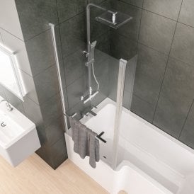 Eastbrook Quantum Screen With Towel Rail Silver   69.0141