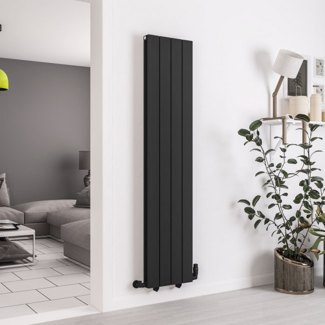 Eastbrook  Queenswood 1800mm x 388mm Aluminium Radiator Matt Black   81.0286