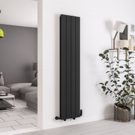 Eastbrook Queenswood 1800mm x 388mm Aluminium Radiator Matt Black   81.0286