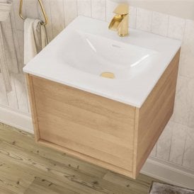 Eastbrook Ravensbourne 500mm Wall Hung Single Drawer Unit Natural Oak   72.0004