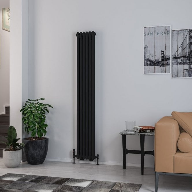 Eastbrook  Rivassa 2 Column Radiator 1800mm x 293mm Matt Black   81.0219