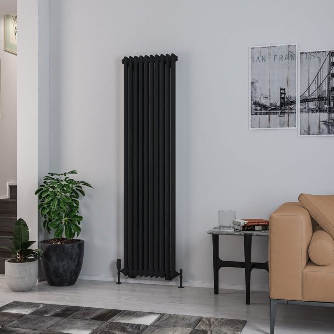 Eastbrook  Rivassa 2 Column Radiator 1800mm x 473mm Matt Black   81.0221