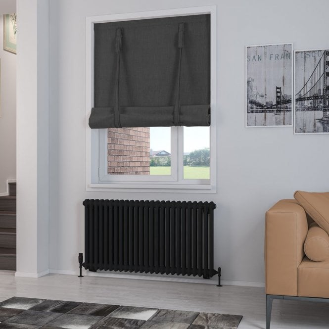 Eastbrook  Rivassa 2 Column Radiator 600mm x 1148mm Matt Black   81.0217