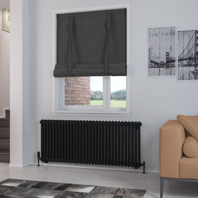 Eastbrook  Rivassa 2 Column Radiator 600mm x 1460mm Matt Black   81.0218
