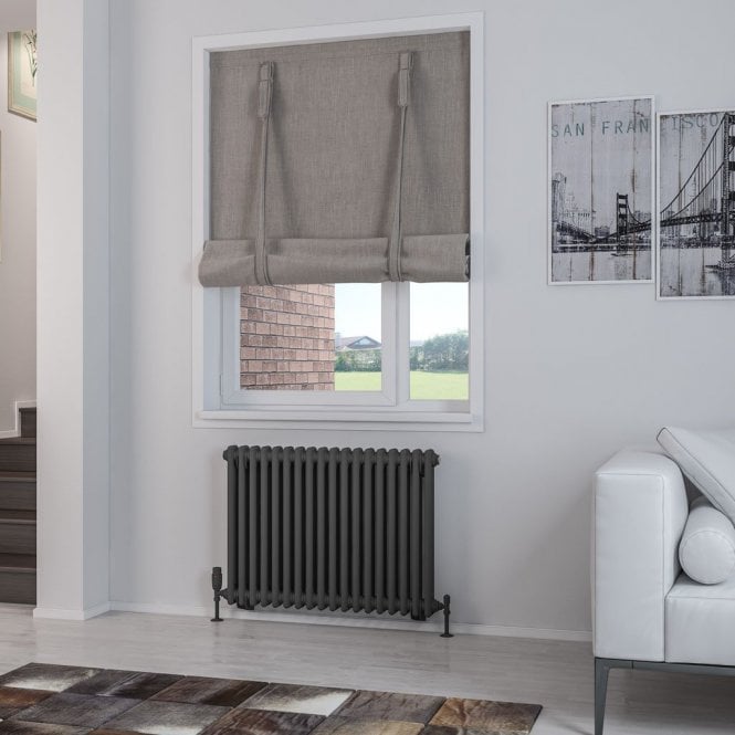 Eastbrook  Rivassa 2 Column Radiator 600mm x 833mm Matt Anthracite   81.0024