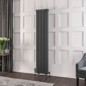 Eastbrook Rivassa 3 Column Radiator 1800mm x 383mm Matt Anthracite   81.0027