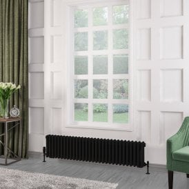 Eastbrook Rivassa 3 Column Radiator 300mm x 1373mm Matt Black   81.0224