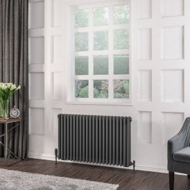 Eastbrook Rivassa 3 Column Radiator 600mm x 1010mm Matt Anthracite   81.0092