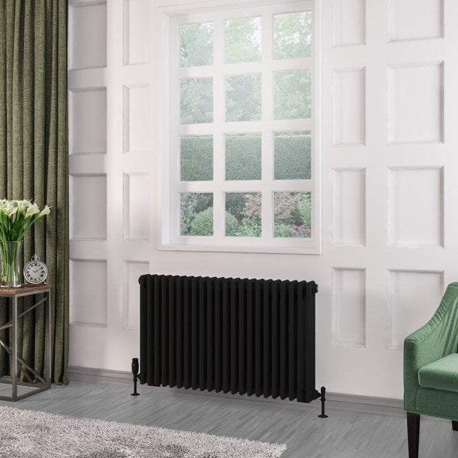 Eastbrook  Rivassa 3 Column Radiator 600mm x 1010mm Matt Black   81.0231