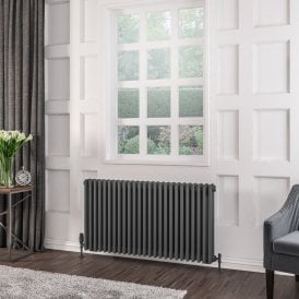 Eastbrook Rivassa 3 Column Radiator 600mm x 1148mm Matt Anthracite   81.0033