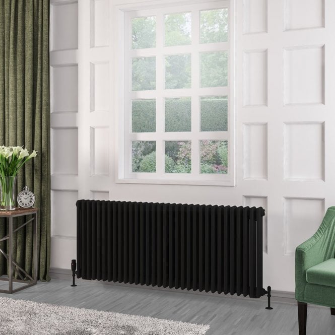 Eastbrook  Rivassa 3 Column Radiator 600mm x 1460mm Matt Black   81.0233