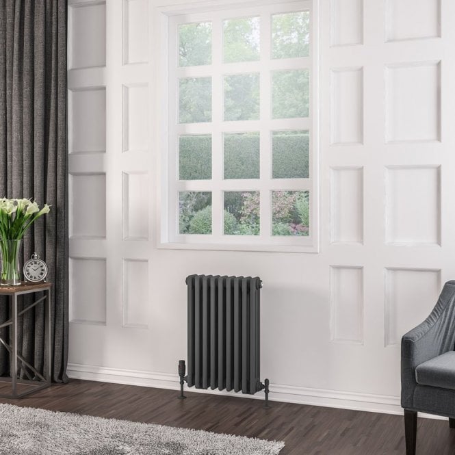 Eastbrook  Rivassa 3 Column Radiator 600mm x 428mm Matt Anthracite   81.0050