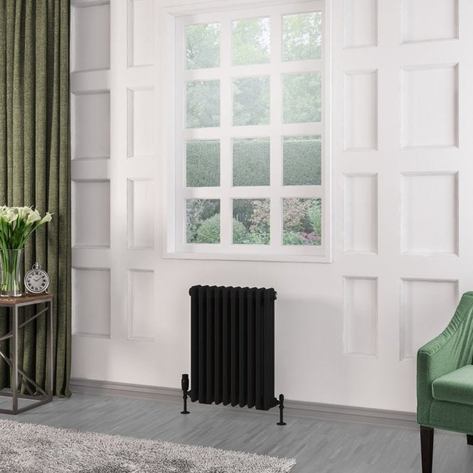 Eastbrook  Rivassa 3 Column Radiator 600mm x 473mm Matt Black   81.0226