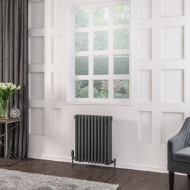 Eastbrook Rivassa 3 Column Radiator 600mm x 518mm Matt Anthracite   81.0052
