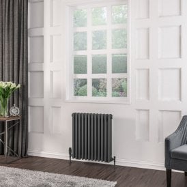Eastbrook Rivassa 3 Column Radiator 600mm x 563mm Matt Anthracite   81.0053