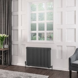 Eastbrook Rivassa 3 Column Radiator 600mm x 833mm Matt Anthracite   81.0032