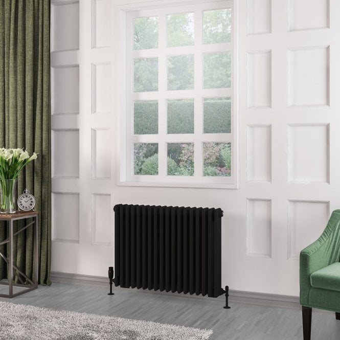 Eastbrook  Rivassa 3 Column Radiator 600mm x 833mm Matt Black   81.0230