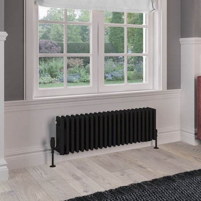 Eastbrook  Rivassa 4 Column Radiator 300mm x 1010mm Matt Black   81.0238