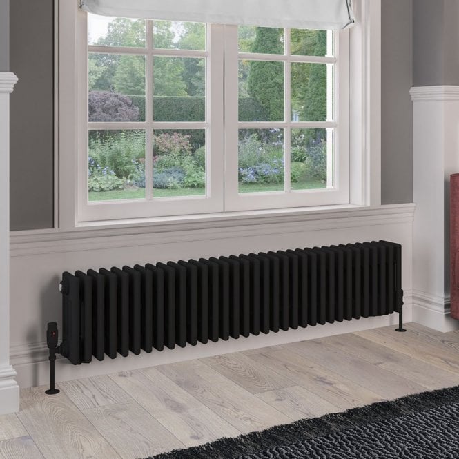 Eastbrook  Rivassa 4 Column Radiator 300mm x 1505mm Matt Black   81.0240