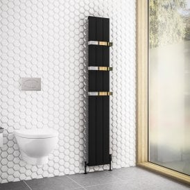Eastbrook Rosano 1800mm x 280mm Aluminium Radiator Matt Black   86.0003