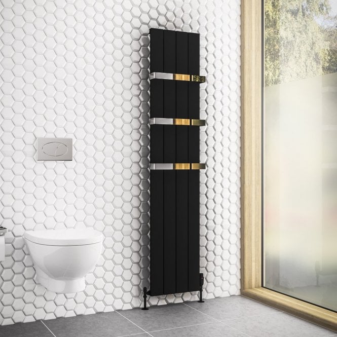 Eastbrook  Rosano 1800mm x 375mm Aluminium Radiator Matt Black   86.0006