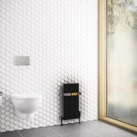 Eastbrook Rosano 600mm x 280mm Aluminium Radiator Matt Black   86.0149