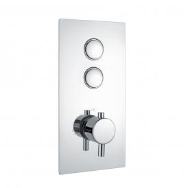 Eastbrook Round Concealed Therm Double Push But Shower Valve   93.0030
