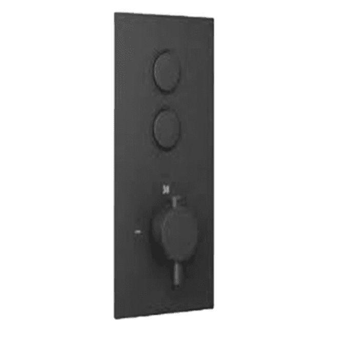 Eastbrook  Round Concealed Thermostatic Double Push Button Shower Valve Black   93.0091