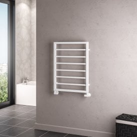 Eastbrook Ryton 800mm x 600mm Towel Rail Matt White   61.0003