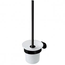 Eastbrook Salerno Glass Brush Holder Matt Smooth Black   52.220