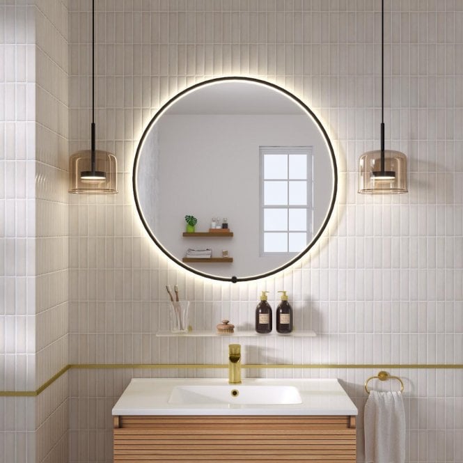Eastbrook  Sanremo Round 800mm x 800mm LED Mirror Matt Black 40.1092
