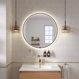Eastbrook Sanremo Round 800mm x 800mm LED Mirror Matt Black 40.1092