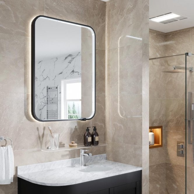 Eastbrook  Sanremo Square 600mm x 800mm LED Mirror Matt Black 40.1082