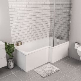 Eastbrook Shannon 4mm L-Shaped 1500mm x 850mm Right Hand 194 Litre Bath   42.0104