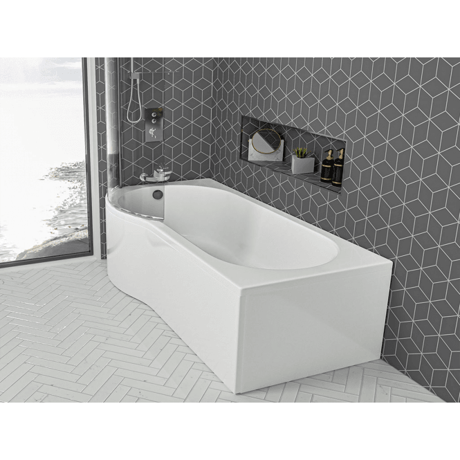 Eastbrook  Shannon 4mm P-Shaped 1700mm x 850mm Right Hand 220 Litre Bath   42.0106