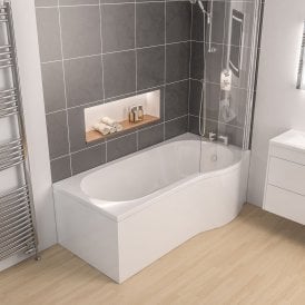 Eastbrook Shannon 4mm P-Shaped 1700mm x 850mm Right Hand 220 Litre Bath   42.0106