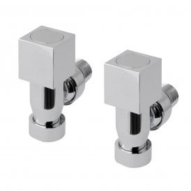 Eastbrook Square Angled Radiator Valves Chrome   41.3001