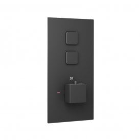 Eastbrook Square Concealed Thermostatic Double Push Button Shower Valve Black   93.0093